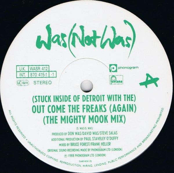 Was (Not Was) : Out Come The Freaks (Again) (12", Single)