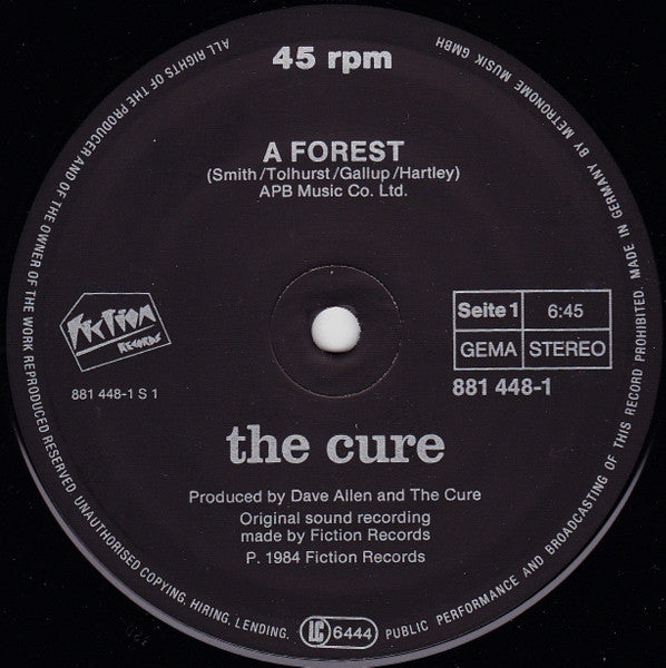 The Cure : Excerpt - The Cure Live (12", Single)