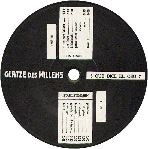 Glatze Des Willens : ¿Qué Dice El Oso? (LP, Album)