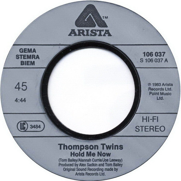 Thompson Twins : Hold Me Now (7", Single)