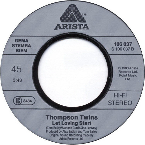 Thompson Twins : Hold Me Now (7", Single)