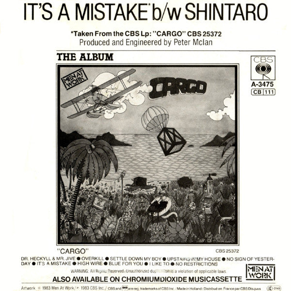 Men At Work : It's A Mistake (7", Single)
