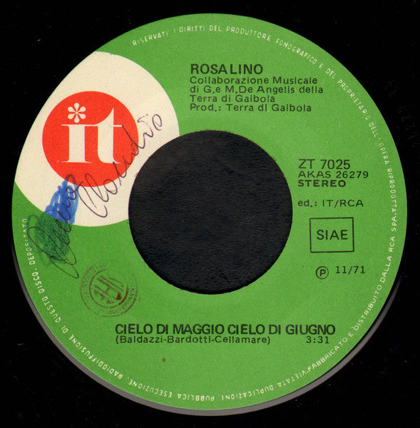 Rosalino* : Figlio Mio Padre Mio (7")