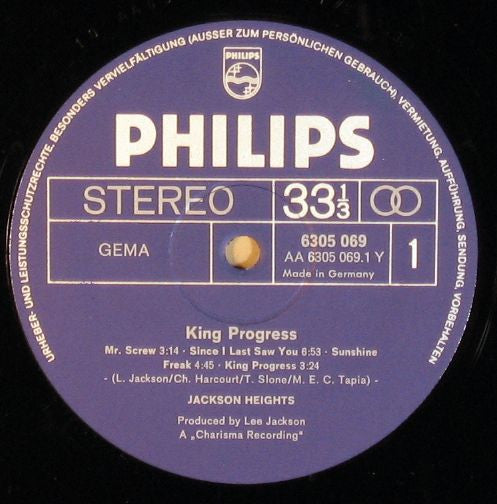 Jackson Heights : King Progress (LP, Album)