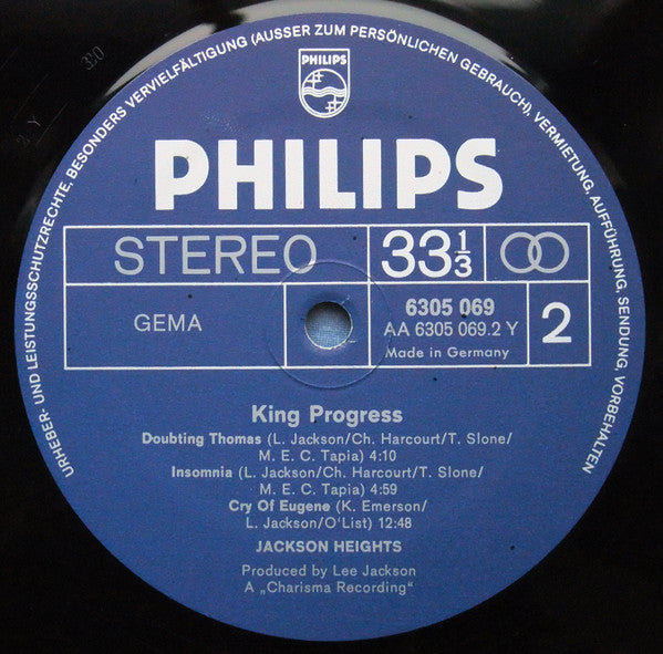 Jackson Heights : King Progress (LP, Album)
