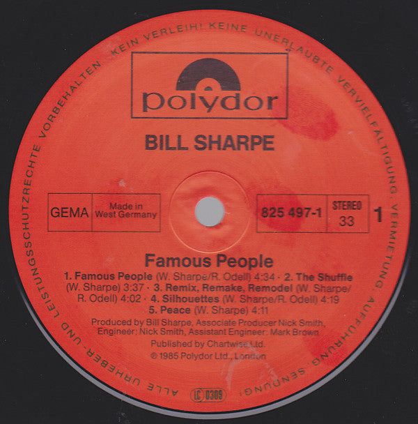 Bill Sharpe : Famous People (LP, Album)