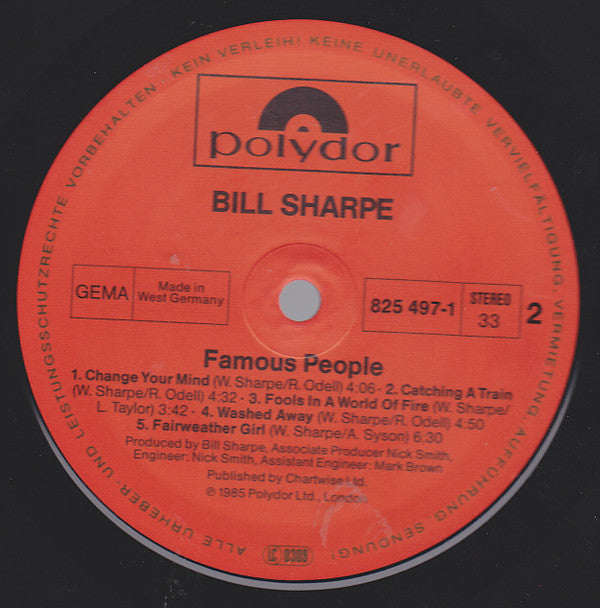 Bill Sharpe : Famous People (LP, Album)