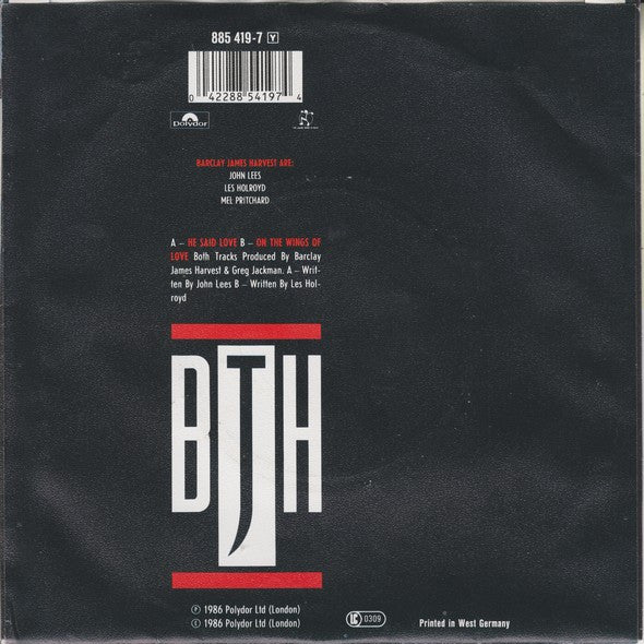 BJH* : He Said Love (7", Single)