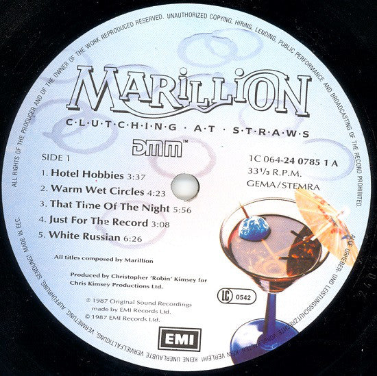 Marillion : Clutching At Straws (LP, Album, DMM)