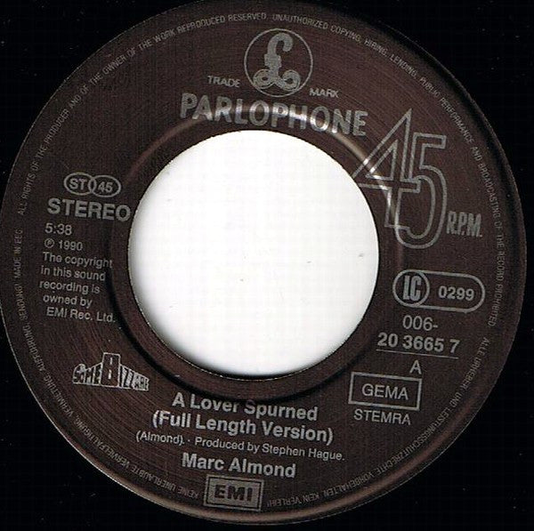 Marc Almond : A Lover Spurned (7", Single)