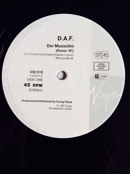 Deutsch Amerikanische Freundschaft : Der Mussolini (Remix '87) (12", RE)