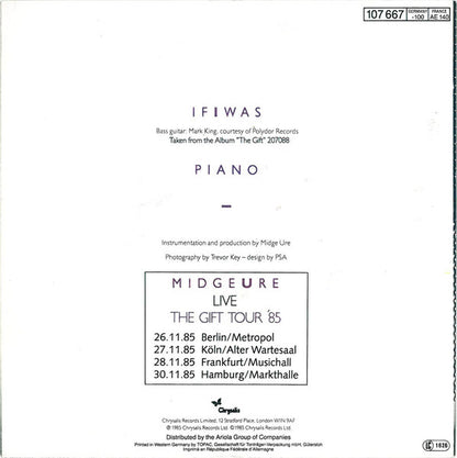 Midge Ure : If I Was (7", Single)