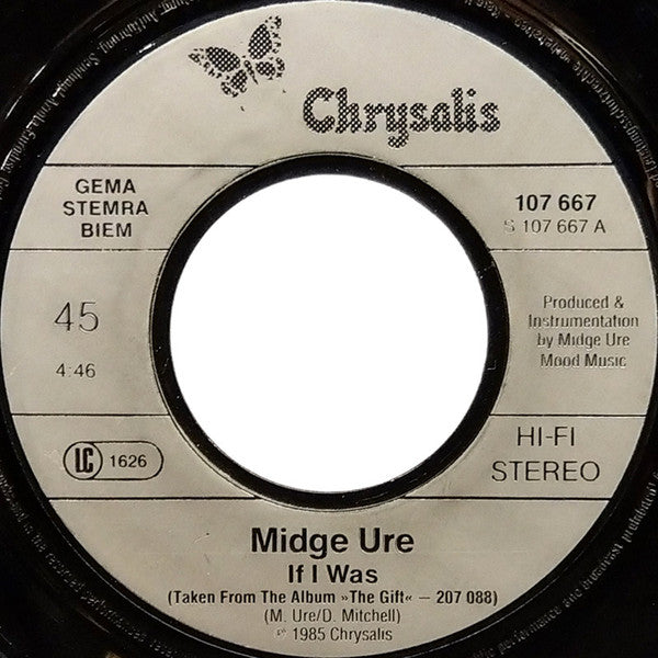 Midge Ure : If I Was (7", Single)