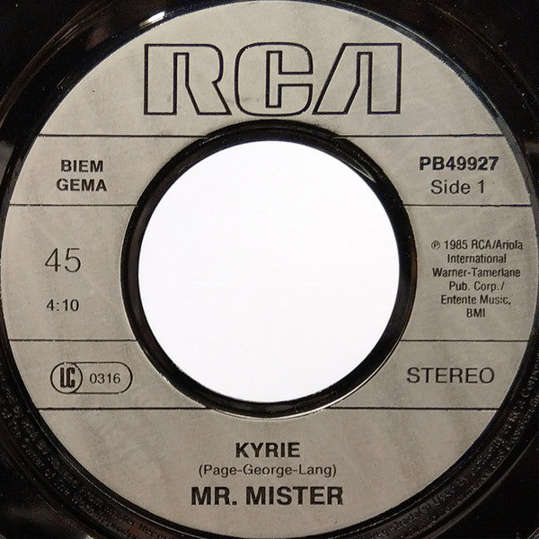 Mr. Mister : Kyrie (7", Single)