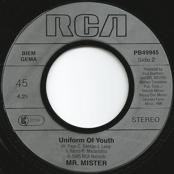 Mr. Mister : Broken Wings (7", Single)