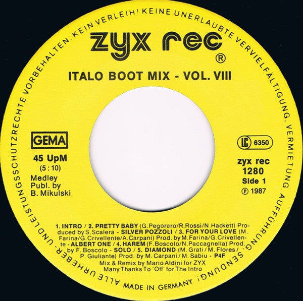 Various : Italo Boot Mix Vol. 8 (7", Single, Mixed)