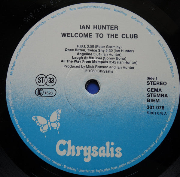 Ian Hunter : Welcome To The Club - Live (2xLP, Album, RE)