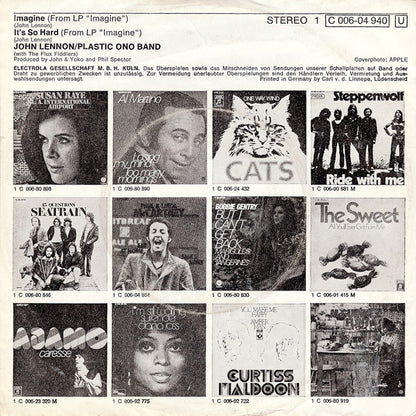 John Lennon / Plastic Ono Band* With The Flux Fiddlers : Imagine (7", Single)