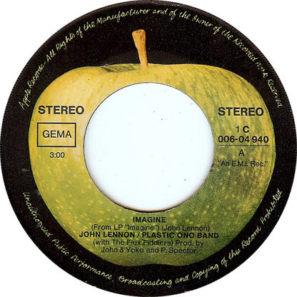 John Lennon / Plastic Ono Band* With The Flux Fiddlers : Imagine (7", Single)