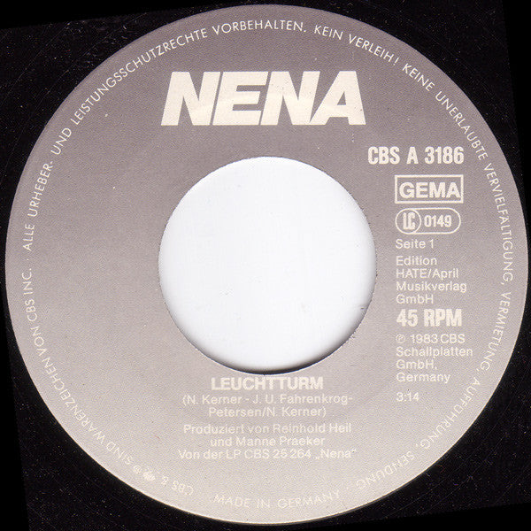 Nena : Leuchtturm / Kino (7", Single, Rhe)