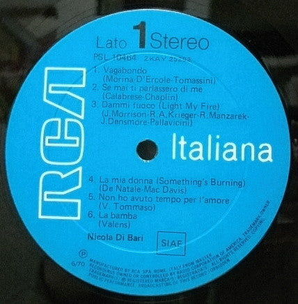 Nicola Di Bari : Nicola Di Bari (LP, Album)