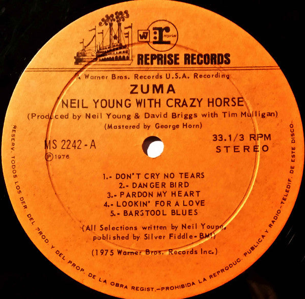 Neil Young With Crazy Horse : Zuma (LP, Album)