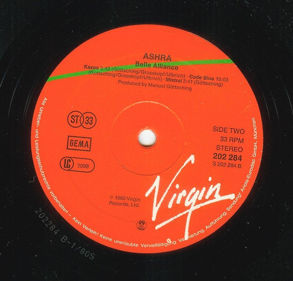 Ashra : Belle Alliance (LP, Album)