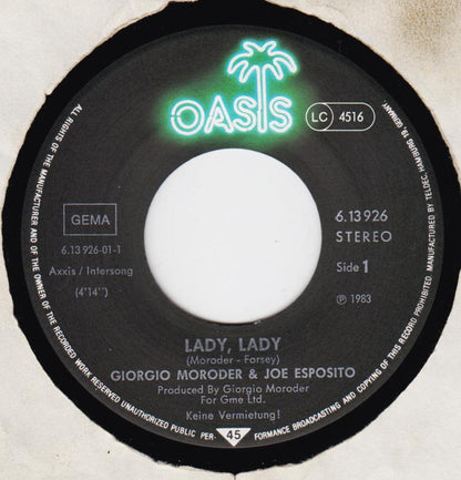 Giorgio Moroder & Joe Esposito : Lady, Lady (7", Single)