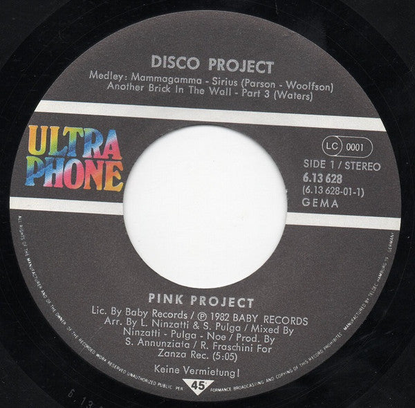 Pink Project : Disco Project (7", Single)