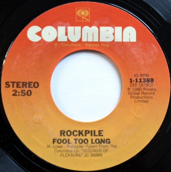 Rockpile : Teacher Teacher / Fool Too Long (7", Single)