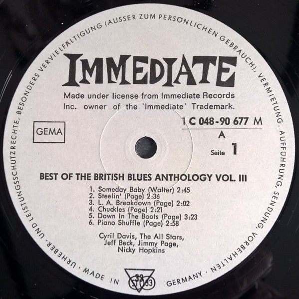 Various : Best Of The British Blues Anthology Vol. 3 (LP, Comp)