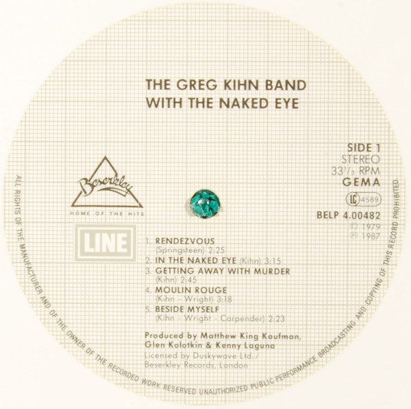 Greg Kihn Band : With The Naked Eye (LP, Album, RE, Whi)
