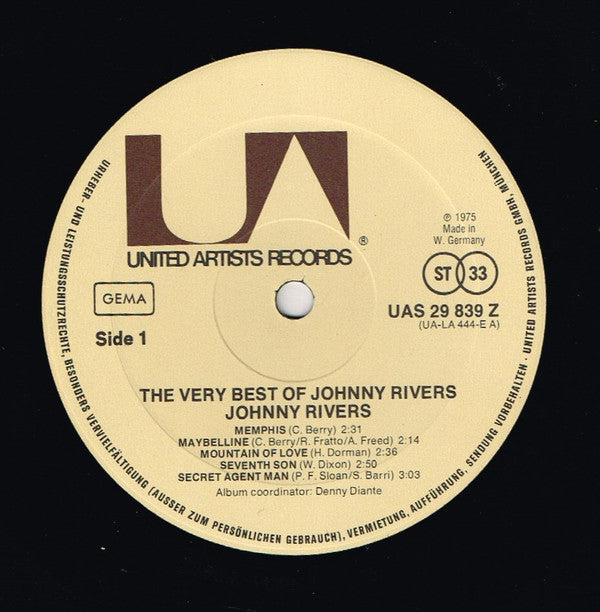 Johnny Rivers : The Very Best Of Johnny Rivers (LP, Comp, RE)