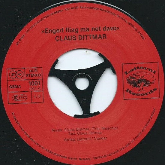 Claus Dittmar : Engerl Fliag Ma Net Davo (7")