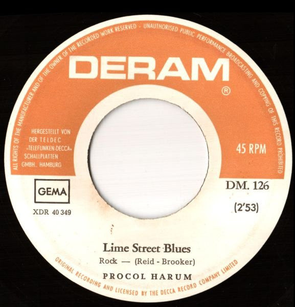 Procol Harum : A Whiter Shade Of Pale (7", Single)