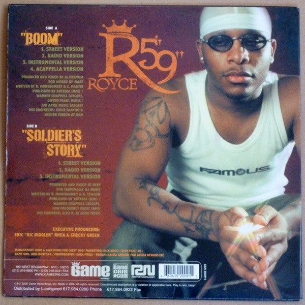 Royce Da 5'9" : Boom / Soldier's Story (12", RE)