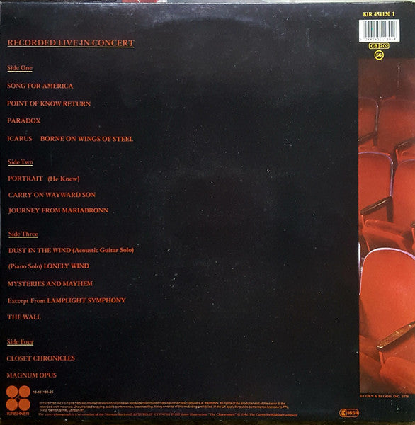 Kansas (2) : Two For The Show (2xLP, Album, RE)