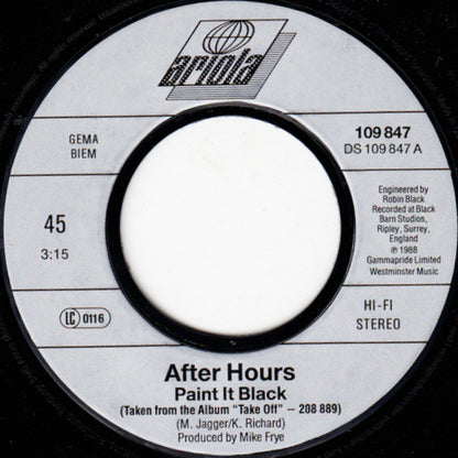 After Hours (5) : Paint It Black (7", Single)