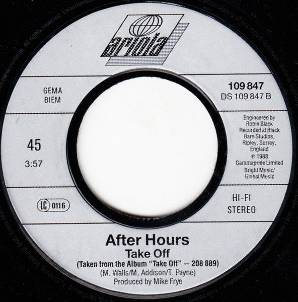 After Hours (5) : Paint It Black (7", Single)