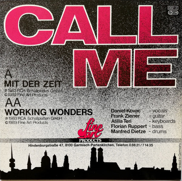 Call Me : Mit Der Zeit / Working Wonders (12", Maxi)