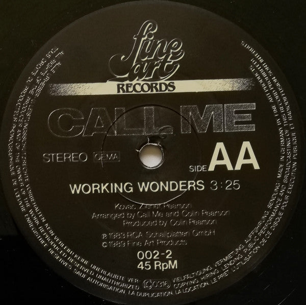 Call Me : Mit Der Zeit / Working Wonders (12", Maxi)