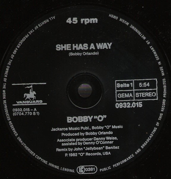 Bobby "O"* : She Has A Way (12", Gen)