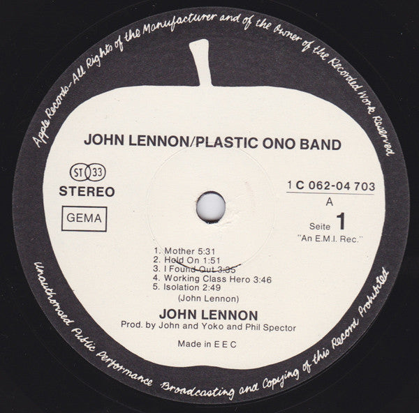 John Lennon / Plastic Ono Band* : John Lennon / Plastic Ono Band (LP, Album, RE)