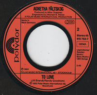 Agnetha Fältskog : Can't Shake Loose / To Love (7", Single)