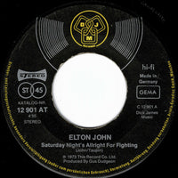 Elton John : Saturday Night's Alright For Fighting / Jack Rabbit (7", Single)