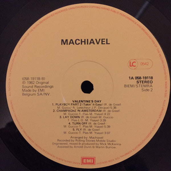 Machiavel : Valentine's Day - Machiavel Live (LP, Album)