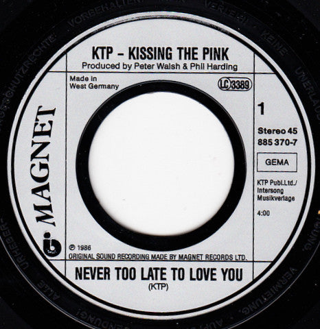 KTP* : Never Too Late To Love You (7", Single)