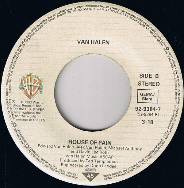 Van Halen : Jump! (7", Single)