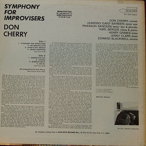 Don Cherry : Symphony For Improvisers (LP, Album, RP)
