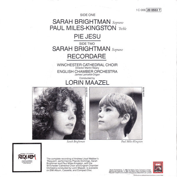 Sarah Brightman : Pie Jesu (7", Single)